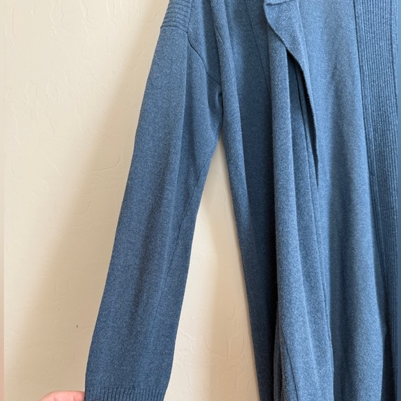 Anthropologie Blue Open Front Lightweight Cardigan Duster Long Sweater Medium - Picture 3 of 9